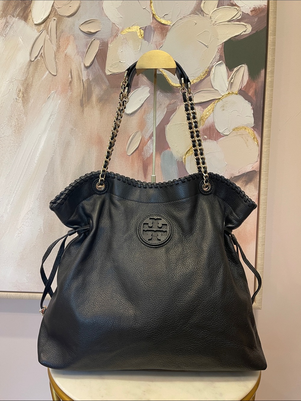 Tory Burch Black Marion Slouchy Tote